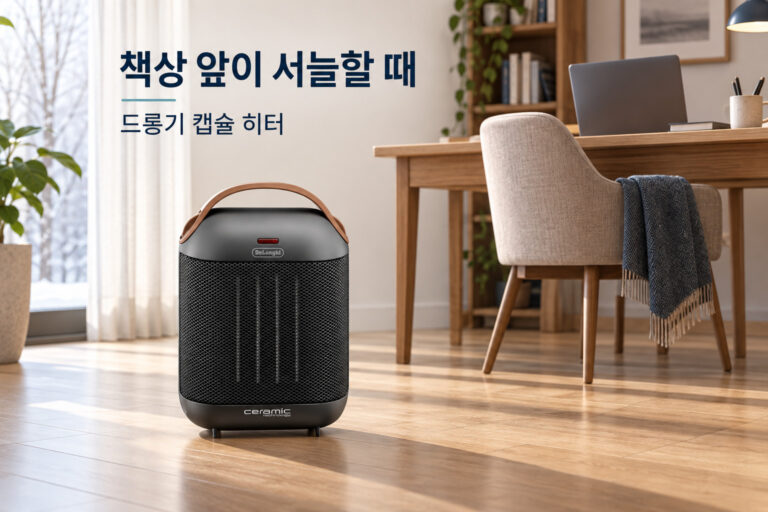 드롱기 캡슐 히터 사용 상황과 제품 선택 기준을 안내하는 이미지