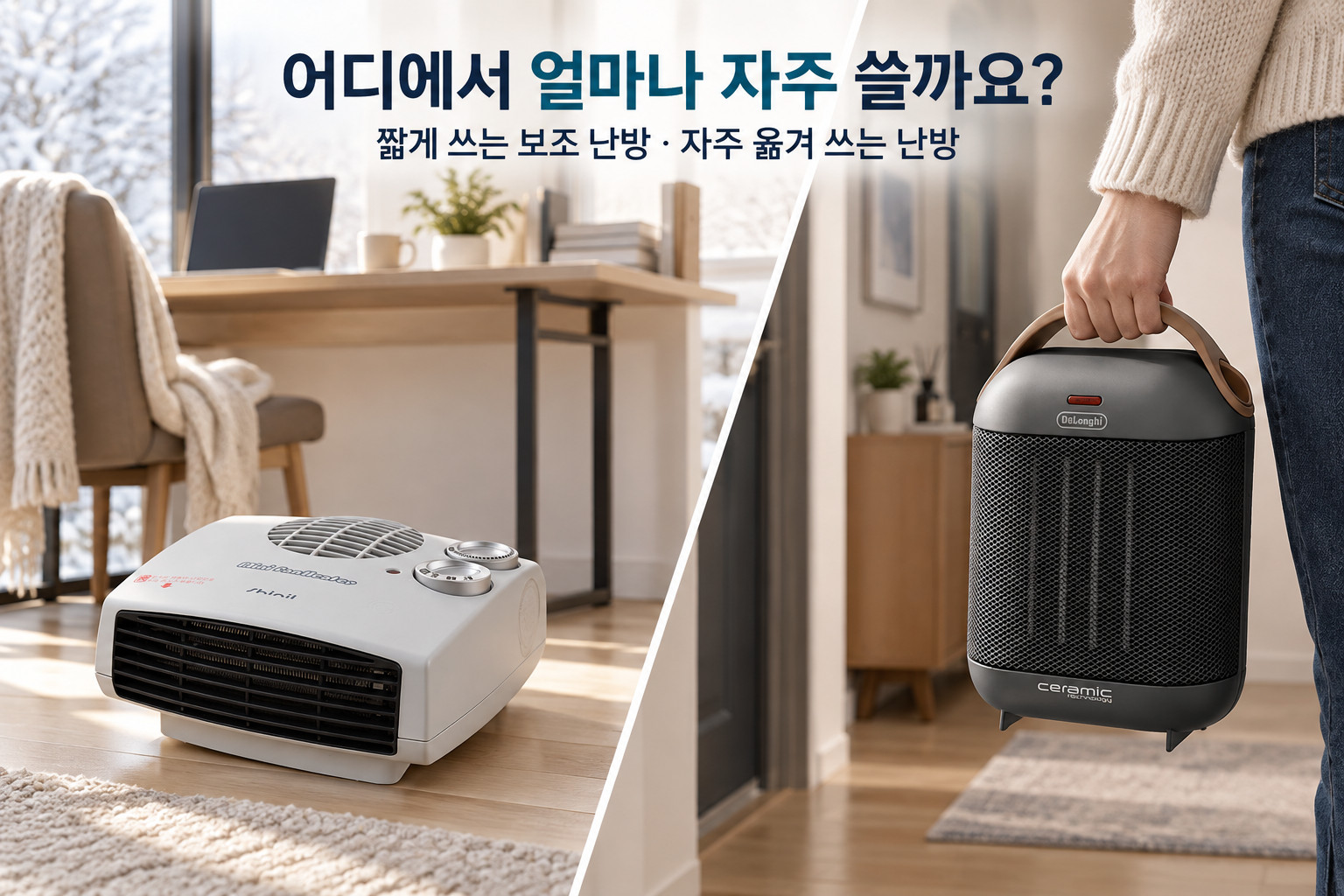 어디에서 얼마나 자주 쓸까요? · 신일 드롱기 온풍기 비교
