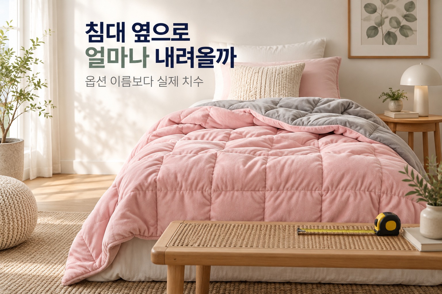 침대 옆으로 얼마나 내려올까 · 슈퍼싱글 겨울 이불 추천