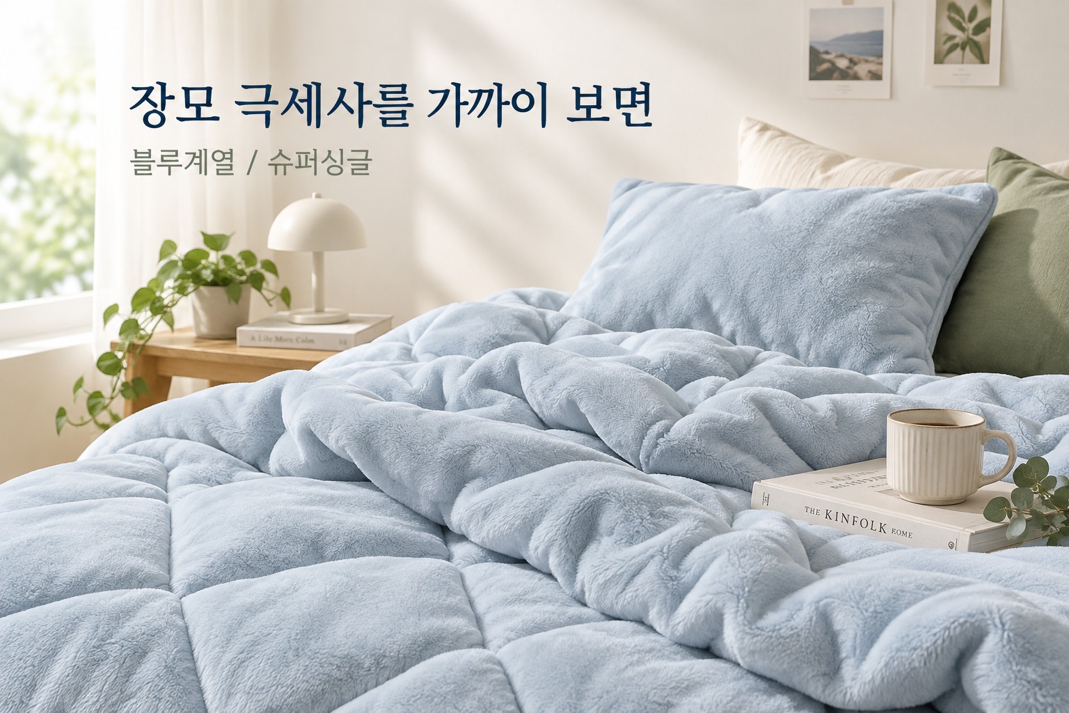 장모 극세사를 가까이 보면 · 아망떼 소울메이트 이불