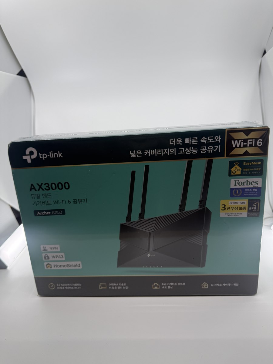 티피링크 Archer AX53 AX3000 공유기 박스 직접 촬영