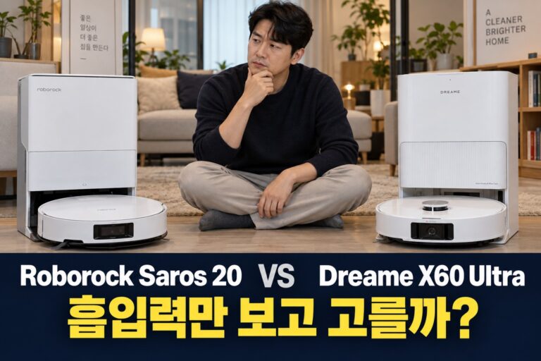 로보락 Saros 20 vs 드리미 X60 Ultra 경쟁사 제품 비교 AI 썸네일