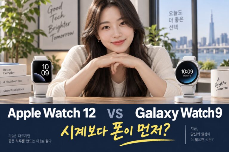 애플워치12 vs 삼성 갤럭시워치9 경쟁사 제품 비교 AI 썸네일