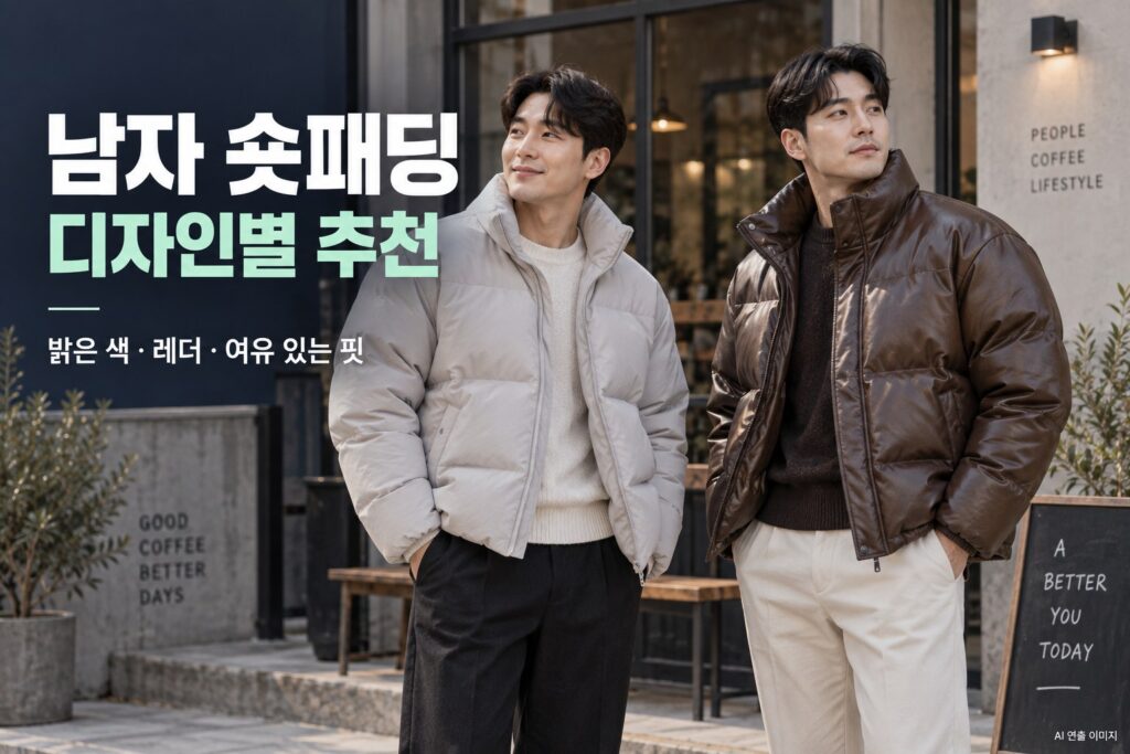 남자 숏패딩 추천: 밝은 색·레더·여유 있는 핏 비교