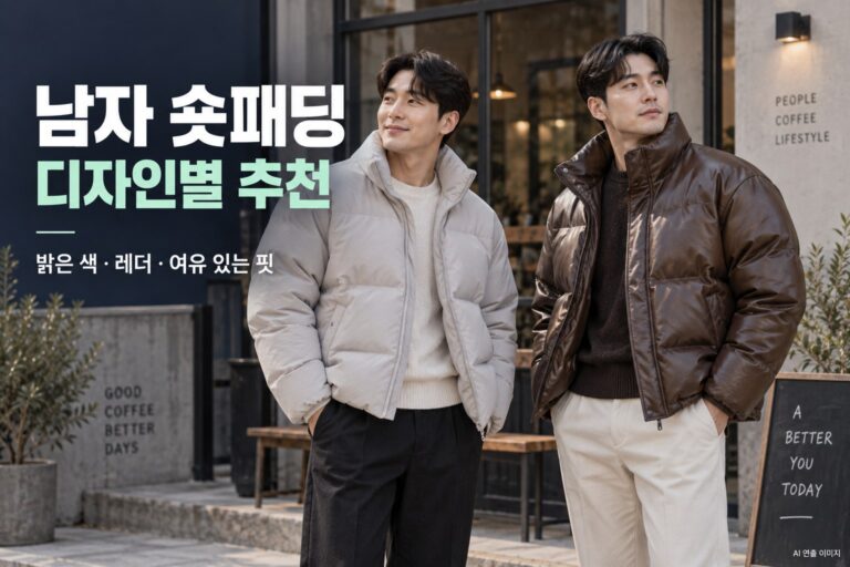 남자 숏패딩 추천: 밝은 색·레더·여유 있는 핏 비교