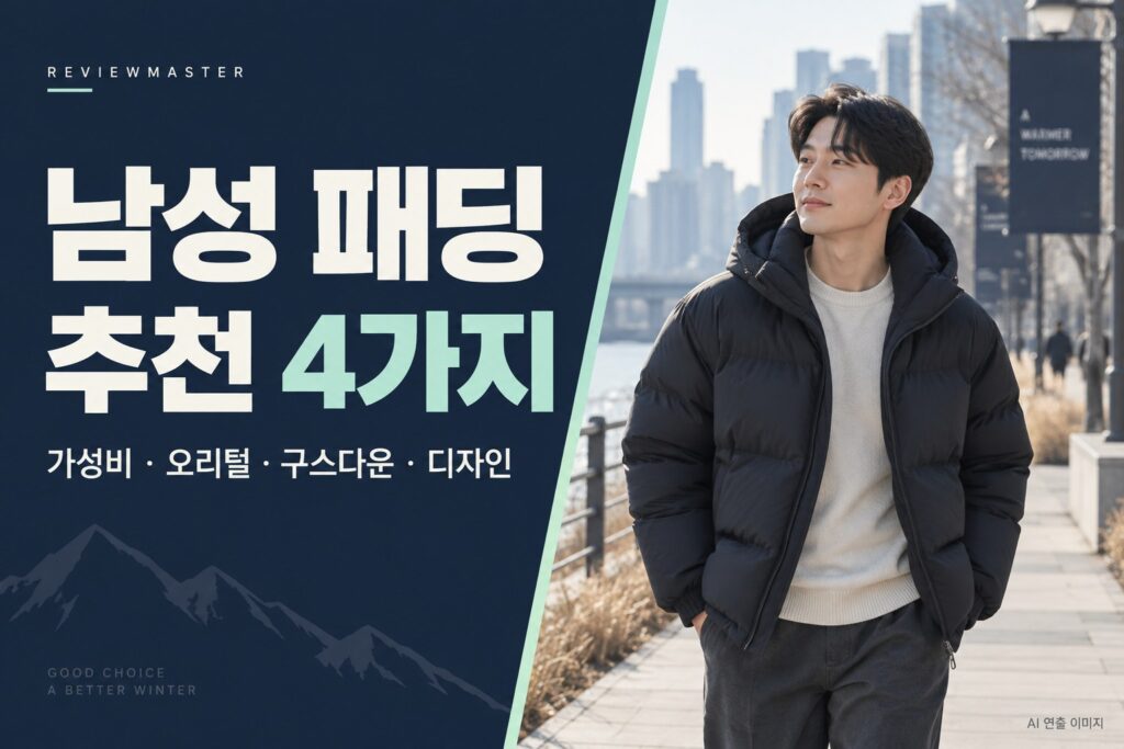 남성 패딩 추천 4가지와 겨울 도심 패딩 코디 안내