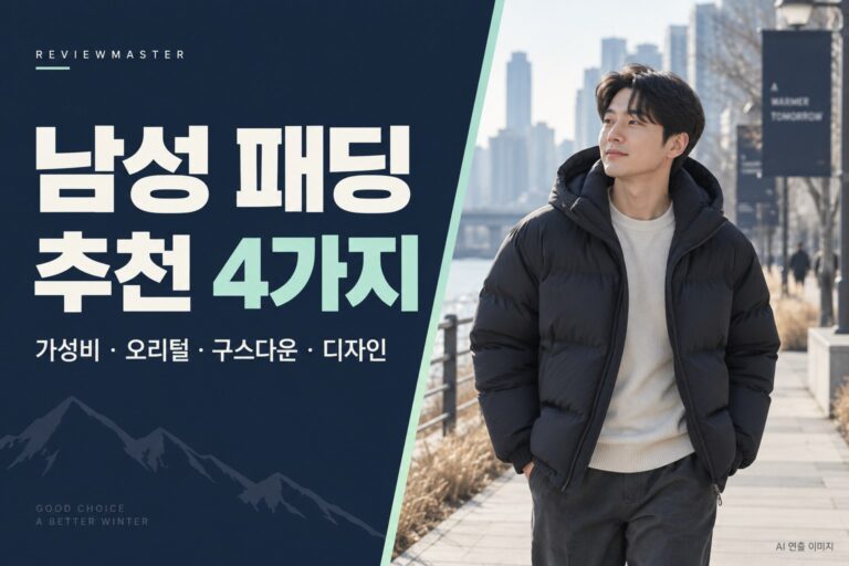남성 패딩 추천 4가지와 겨울 도심 패딩 코디 안내